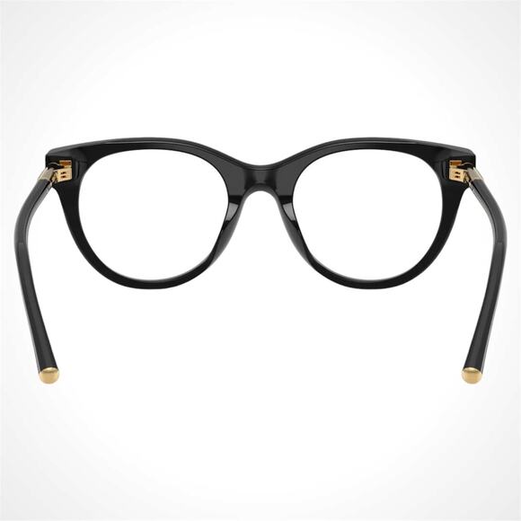 New Dolce&Gabbana Eyeglasses Black Phantos Gold Metal Logo 53-21 Glasses Frames